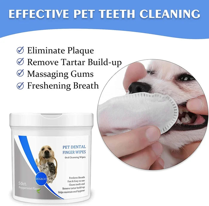 Pet Teeth Cleaning Finger Wipes(50 pieces)