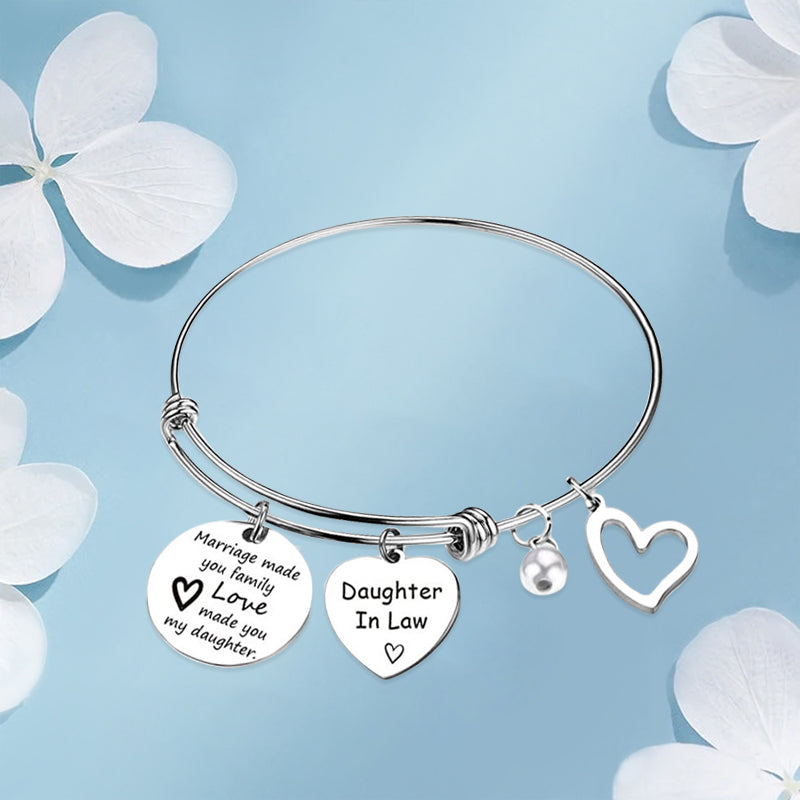 🎁FOR DAUGHTER-IN-LAW🎁MARRIAGE MADE YOU FAMILY LOVE MADE YOU MY DAUGHTER BANGLE BRACELET