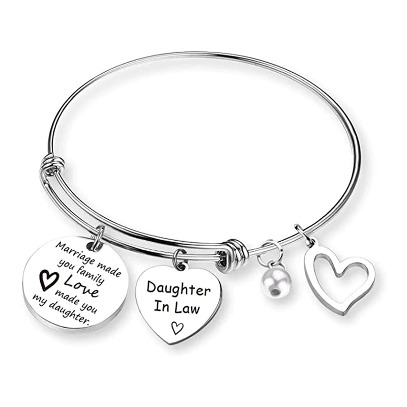 🎁FOR DAUGHTER-IN-LAW🎁MARRIAGE MADE YOU FAMILY LOVE MADE YOU MY DAUGHTER BANGLE BRACELET