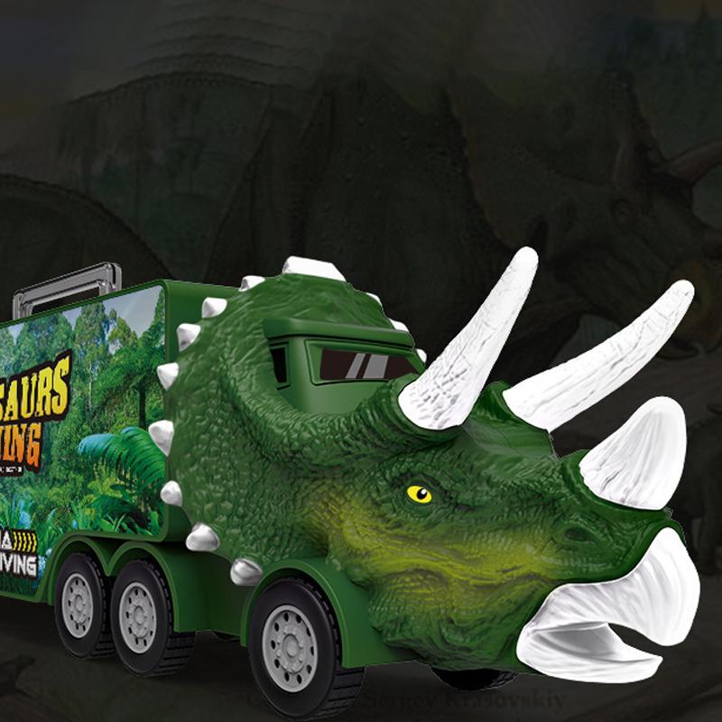 Dinosaur transport toy car with its own music and lights