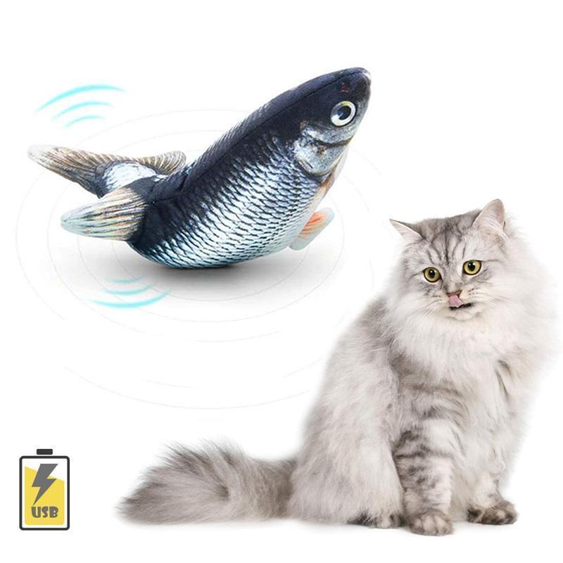 🐟Plush Simulation USB Charging Cat Fish Toy