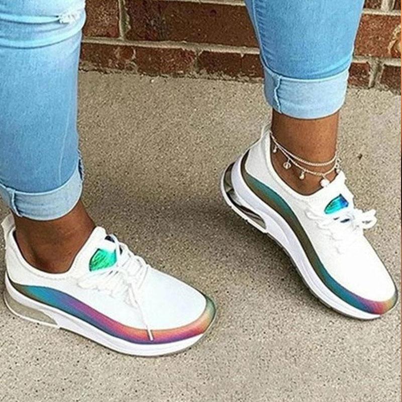 Colorblock Lace-up Breathable Sneakers