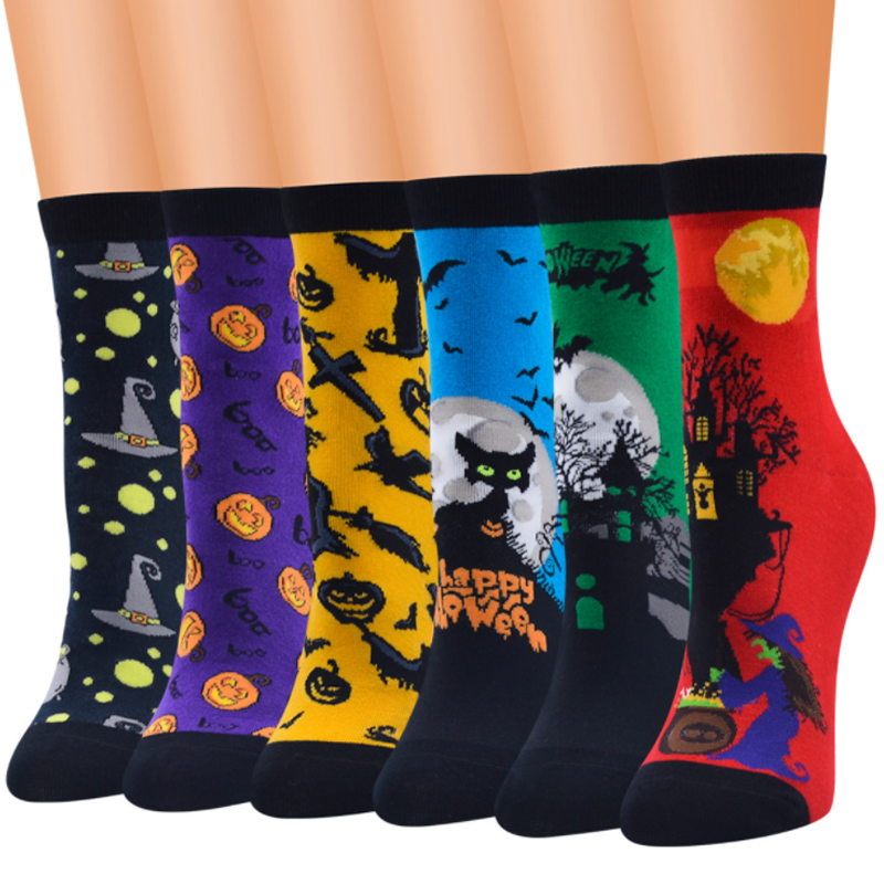 Halloween Style Socks (6 Pairs)