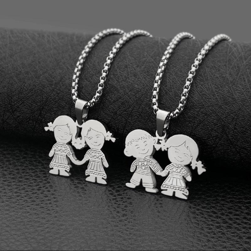 Boy And Girl Stainless Steel Pendant