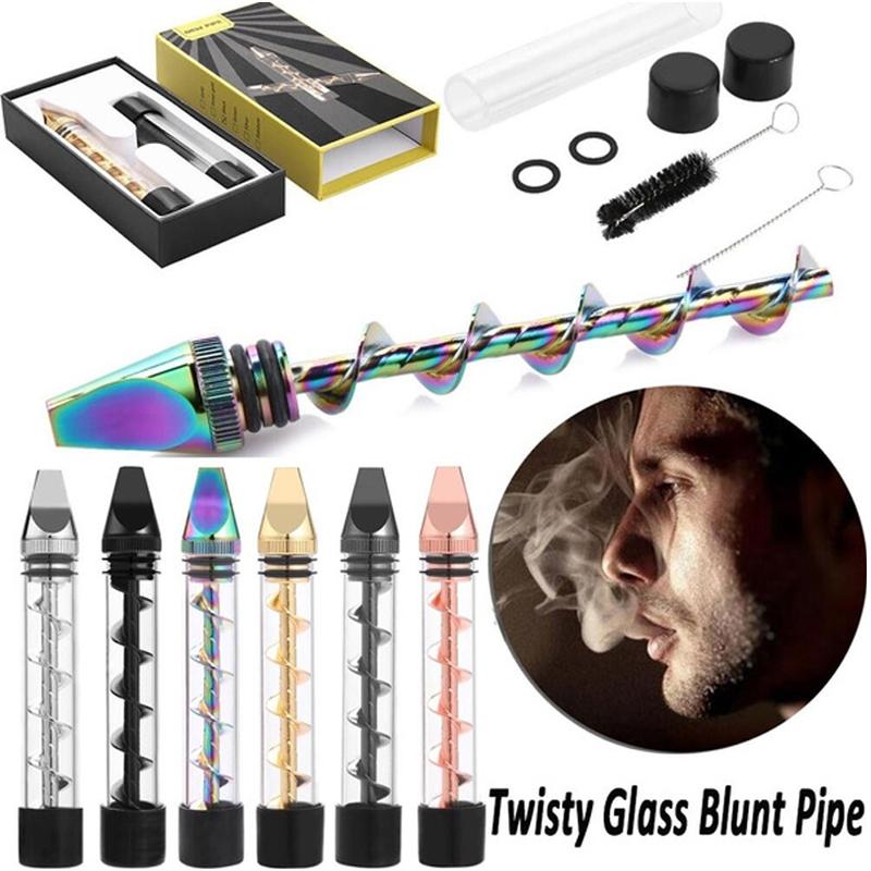 Glass Twisty Smoking Pipe Set