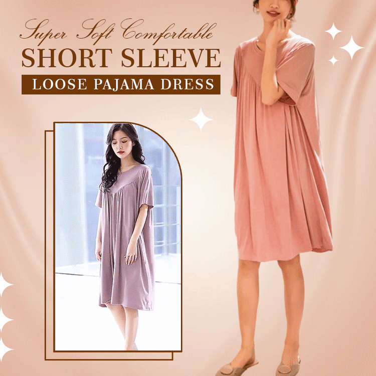 🔥hot sale🔥Super Soft Comfortable Short Sleeve Loose Pajama Dress