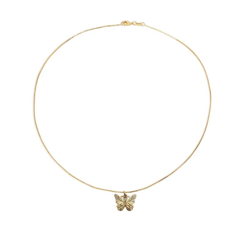 Butterfly Initial "A" Necklace