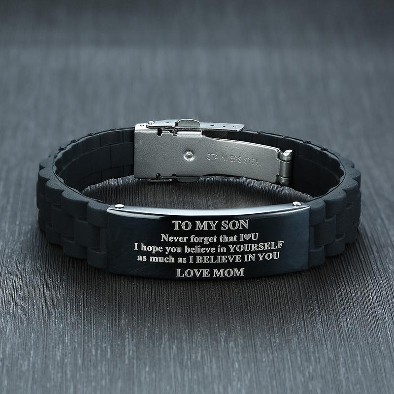 Silicone Bracelet with Stainless Steel Plate