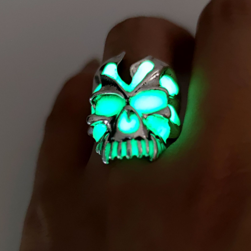 Glowing skull ring