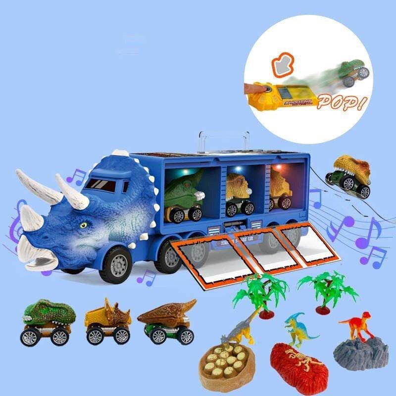 Dinosaur transport toy car with its own music and lights