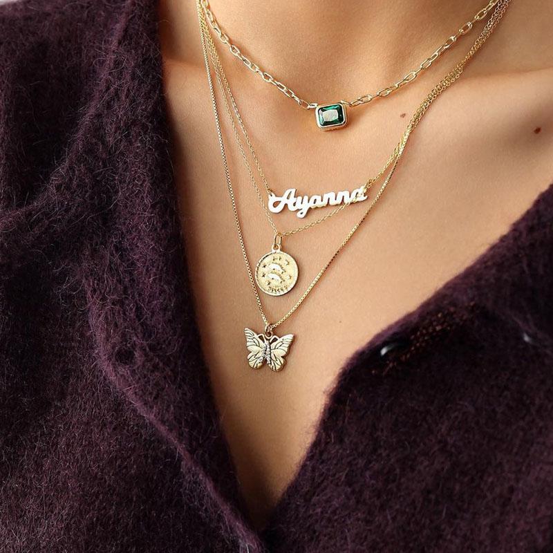 Butterfly Initial "A" Necklace