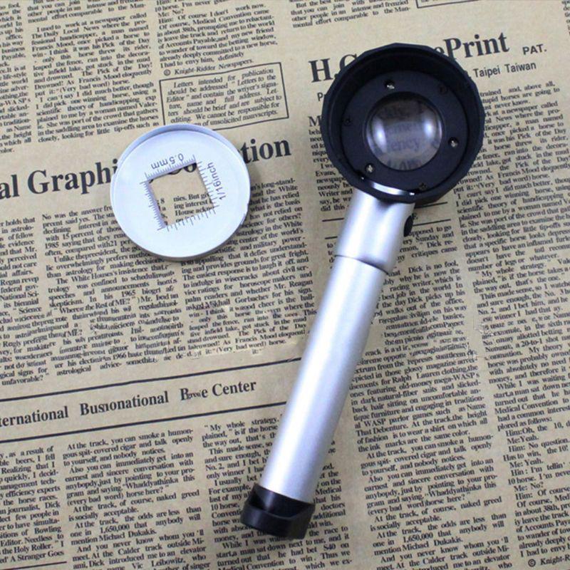 10X Magnifier Lens with Scale and LED Light