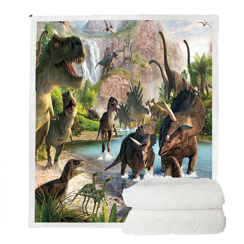 Dinosaur Theme Soft Fleece Blanket