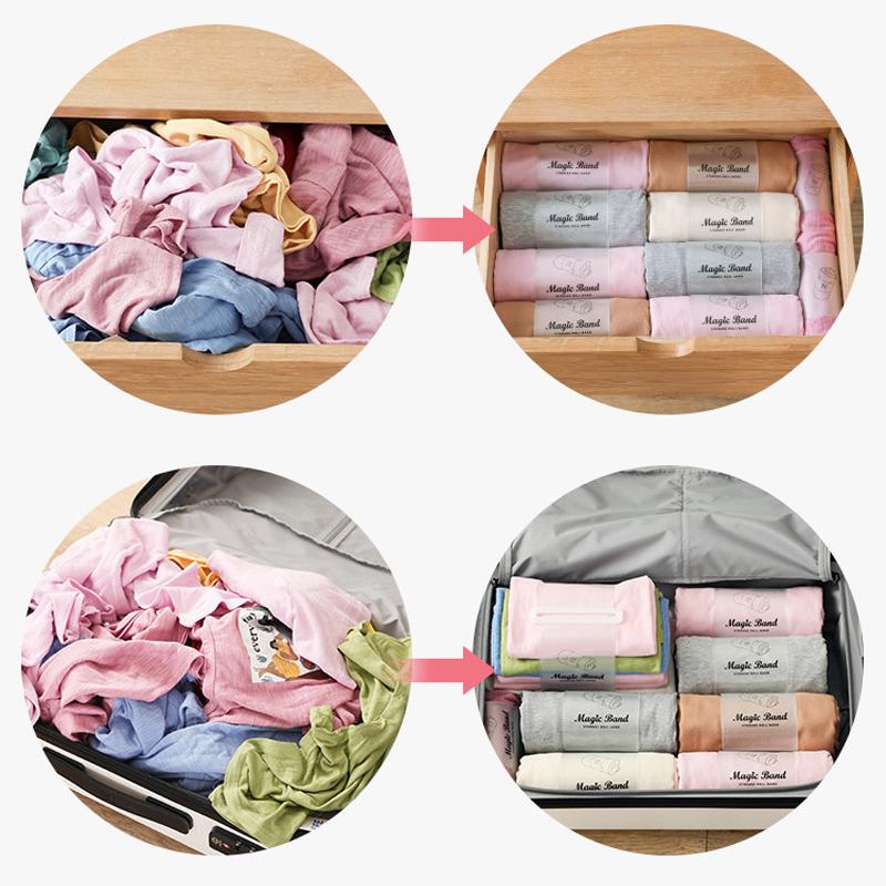 Self-adhesive Clothes Storage Roll-up Straps